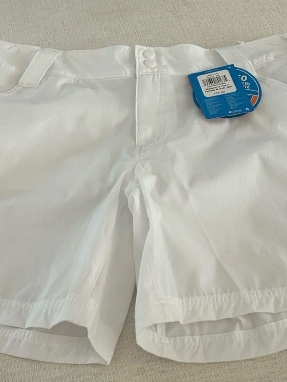 Columbia White Women's Shorts with Button Waist